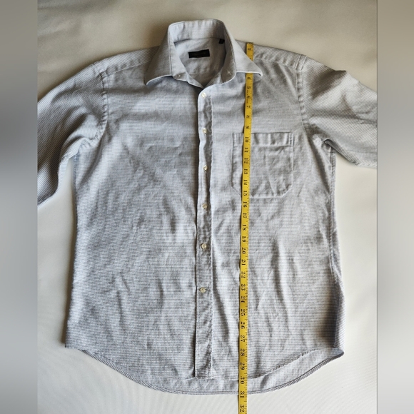 CORNELIANI Mens Button Up Long Sleeve Shirt Size: 16/41 Blue dot - Picture 4 of 15